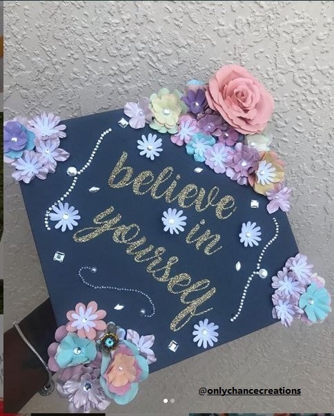 Navy Blue Funny Graduation Cap Ideas