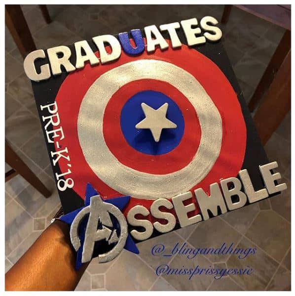 Captain America Graduation Cap